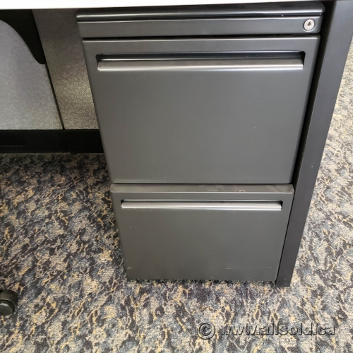 Haworth Charcoal 2 Drawer Box Box Pedestal File Storage Allsold.ca